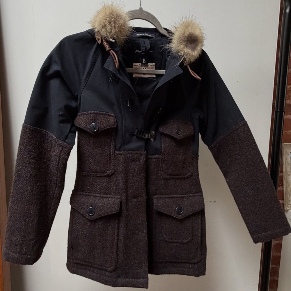 Nigel Cabourn Ventile Wool Field Jacket Size 6, Fur Trim Hood - Heritage Utility